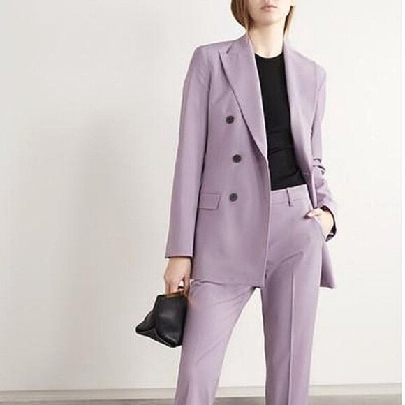 Theory Jackets & Blazers - Theory Double-Breasted Wool-Blend Lavender Blazer 10